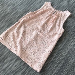 LOFT Lace Pink Tank Blouse
